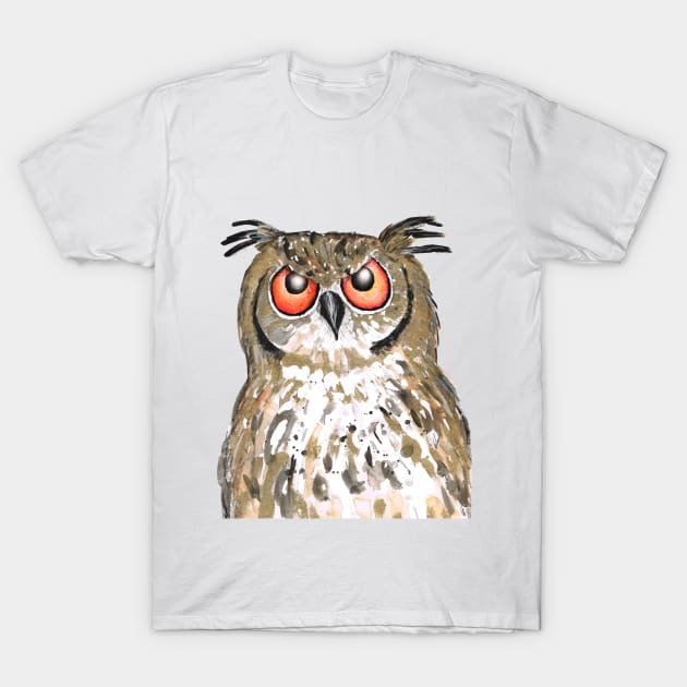 Golden owl T-Shirt by Bwiselizzy